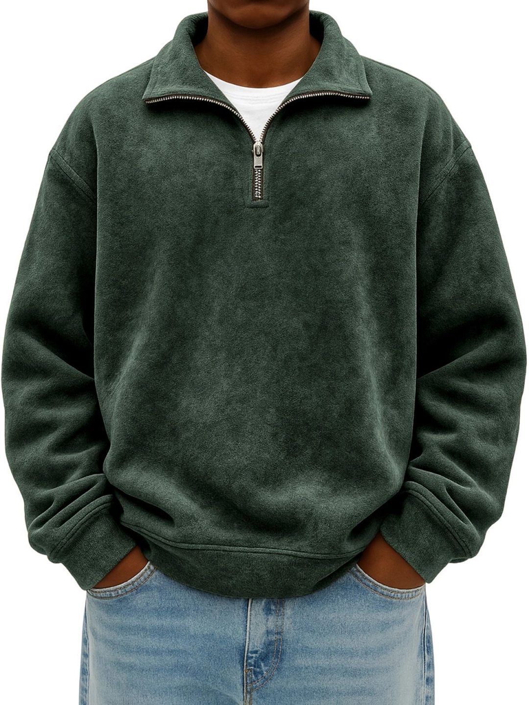 Men's Retro Quarter Zip Shirt-MODAUTLET