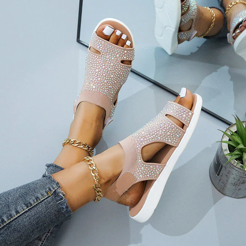 Women's Rhinestone Orthopedic Sandals-MODAUTLET