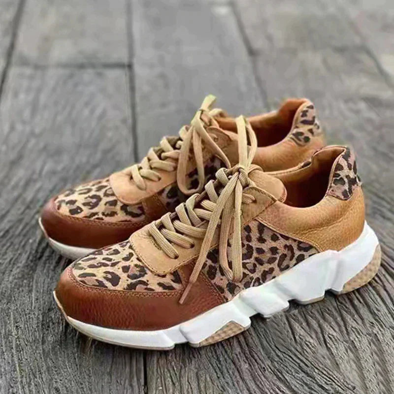 Women's Leopard Print Orthopedic Sneakers-MODAUTLET