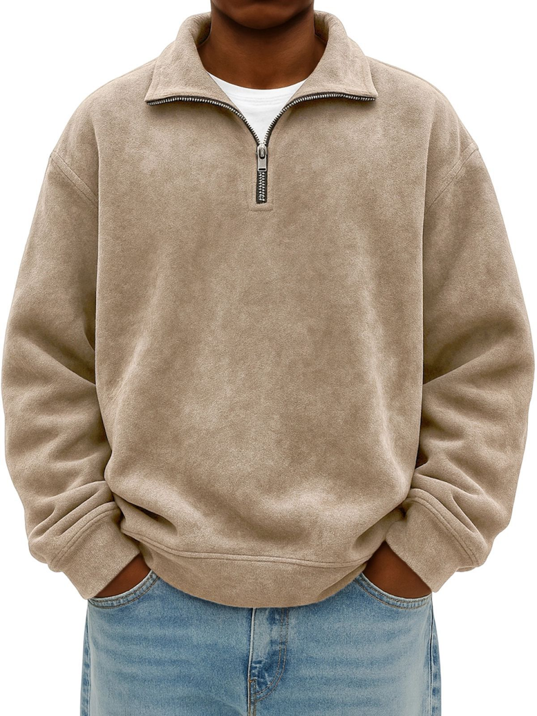 Men's Retro Quarter Zip Shirt-MODAUTLET
