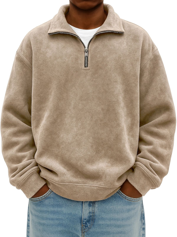 Men's Retro Quarter Zip Shirt-MODAUTLET