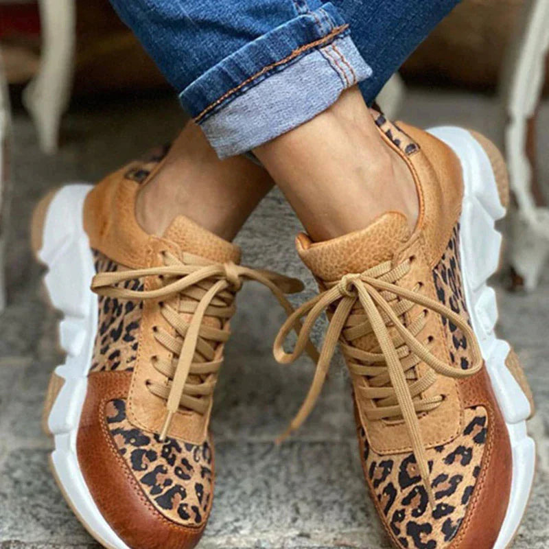 Women's Leopard Print Orthopedic Sneakers 36 Leopard