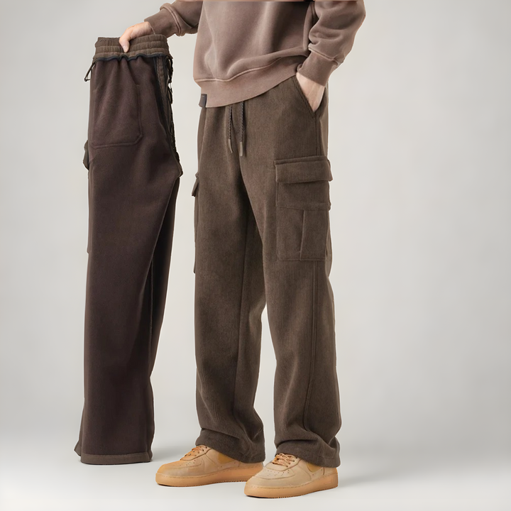 Men's FlexFit Ultra Soft Cargo Sweatpants Brown
