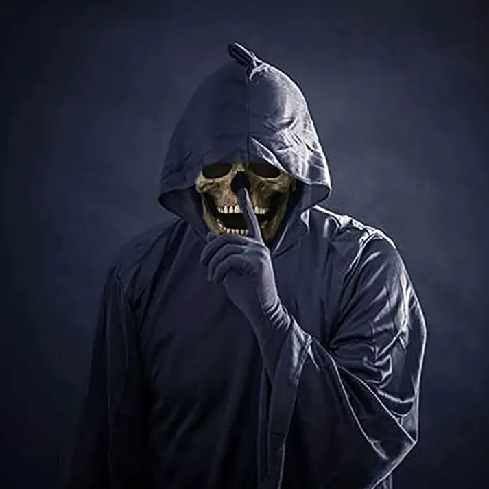 Halloweens realistiske kraniemasker med bevægelig kæbe og knogledetaljer
