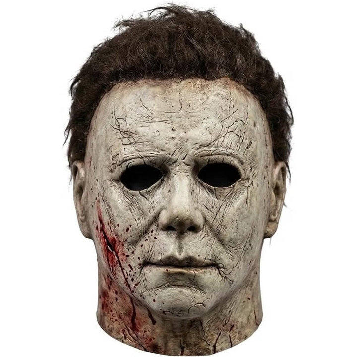 Halloween's Realistic White Latex Slasher Mask for Cosplay & Parties