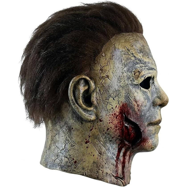 Halloween's Realistic White Latex Slasher Mask for Cosplay & Parties