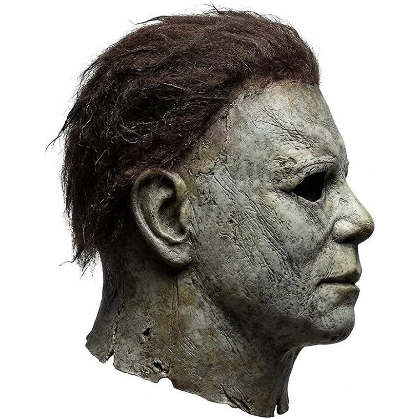 Halloween's Realistic White Latex Slasher Mask for Cosplay & Parties