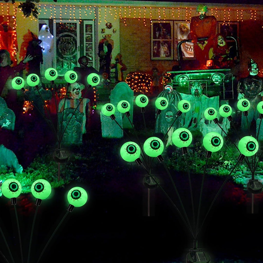 Halloweenova sada 4 solárních LED světel pro venkovní dekoraci dvora a zahrady