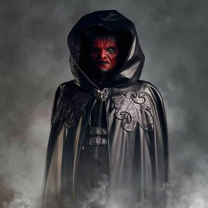 Máscara de demónio realista com chifres para cosplay e festas de máscaras de Halloween