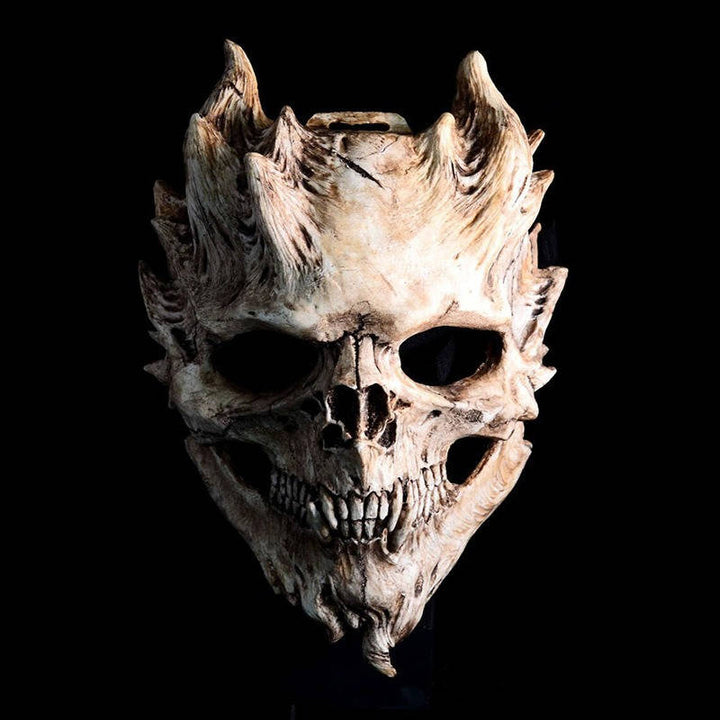 Halloweens helhoved-skeletmaske med eksklusivt latexdesign til cosplay