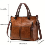 Elegant Leather Shoulder Bag Durable Everyday Companion