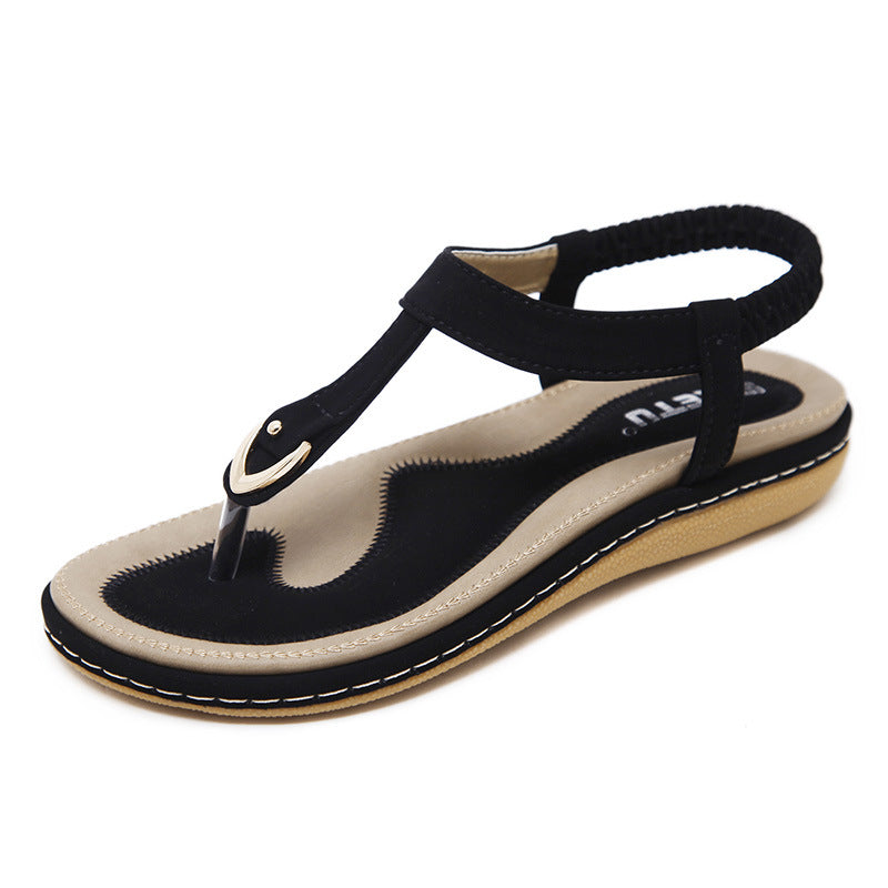 Women's Lightweight Strappy Flat Sandals Black