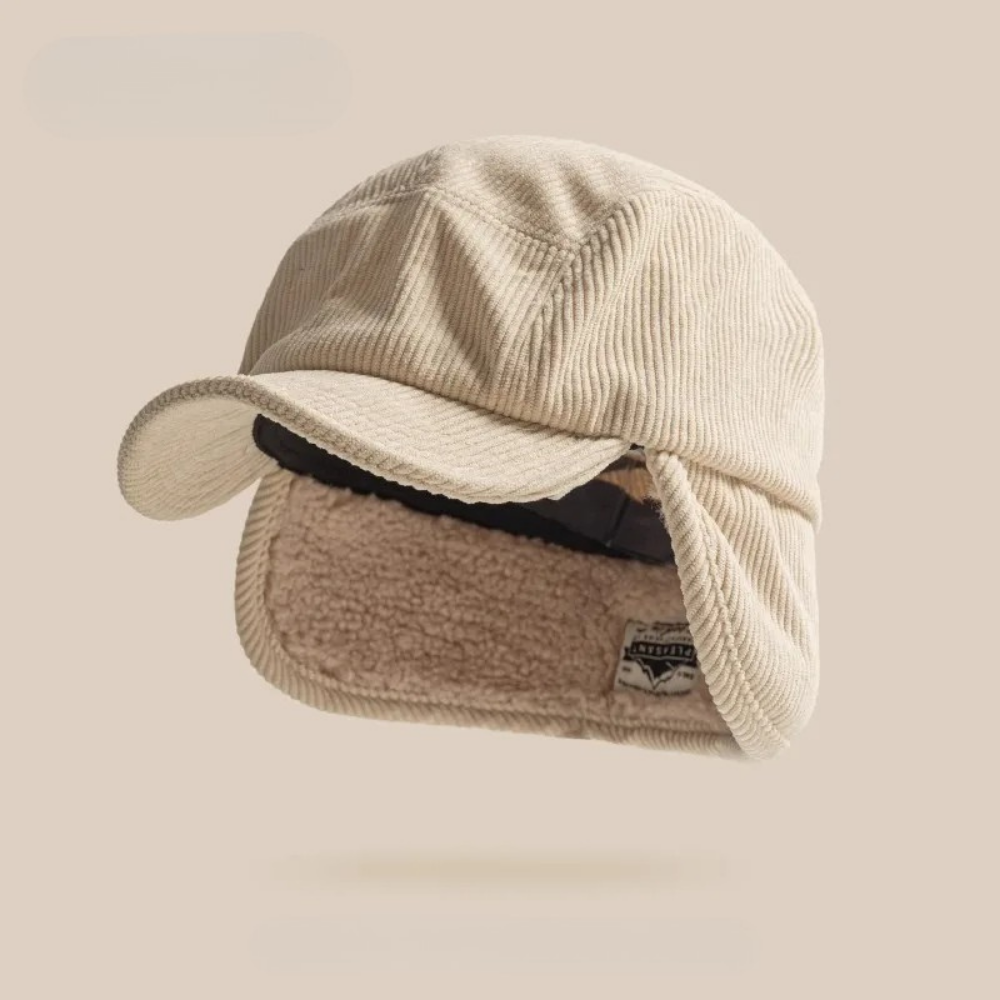 Stylish Corduroy Trapper Hat for All Seasons Beige
