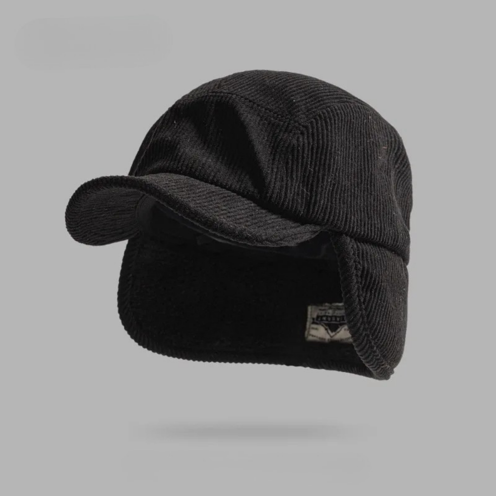 Stylish Corduroy Trapper Hat for All Seasons Black