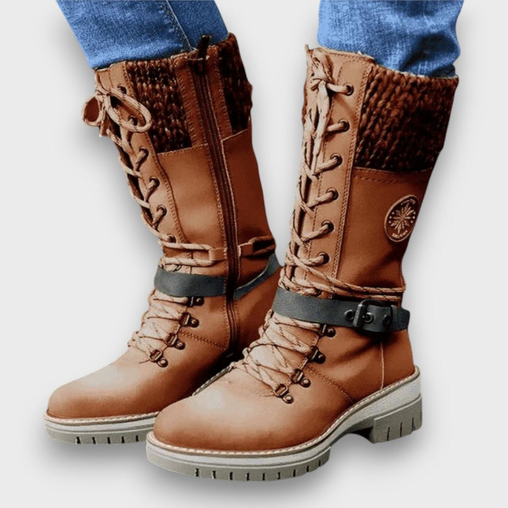 Women's Lace-Up Winter Boots Brown