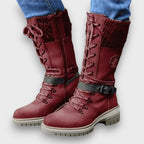 Women's Lace-Up Winter Boots Red
