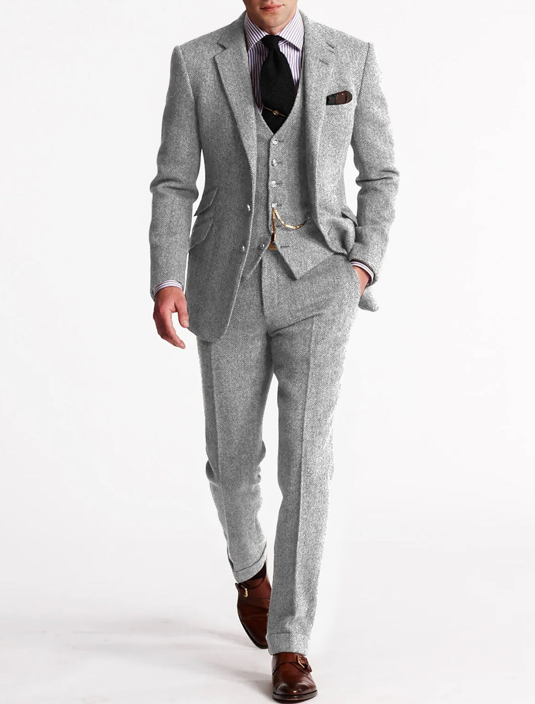 Men's Tweed Tuxedo Suit Set | Elegant Formal Attire