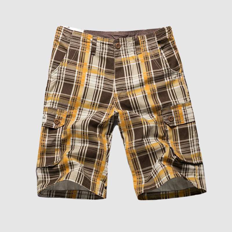 Men's Plaid Cargo Shorts - Stylish and Versatile-MODAUTLET