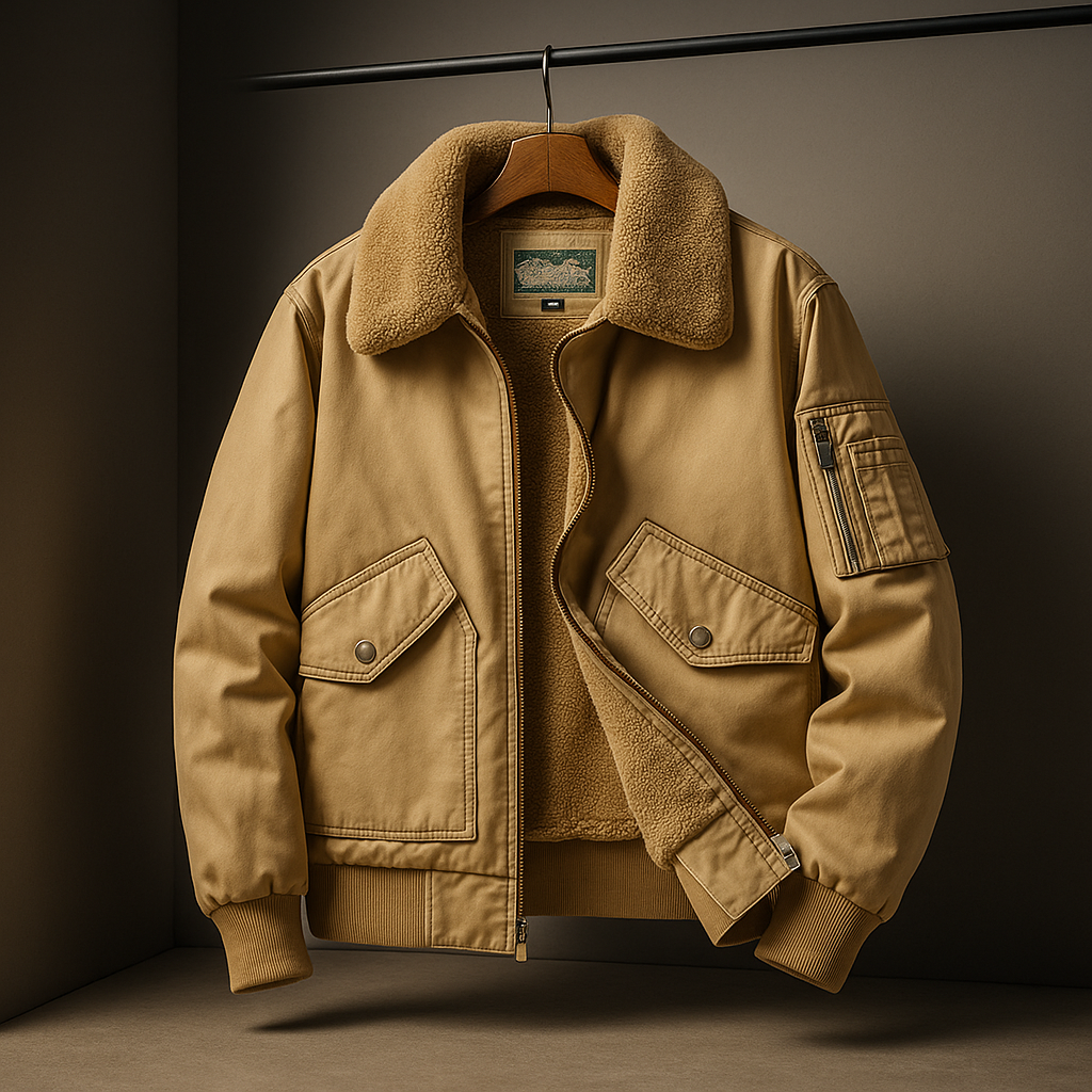 Men's Classic Bomber Jacket Khaki