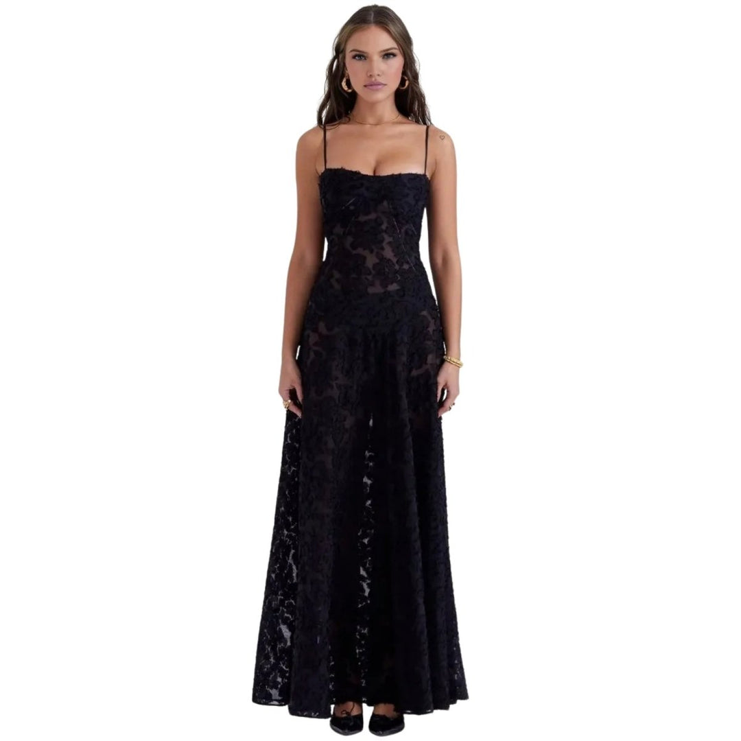Jennifer | Vestido Maxi Fluído de Festa Sem Mangas para Mulher