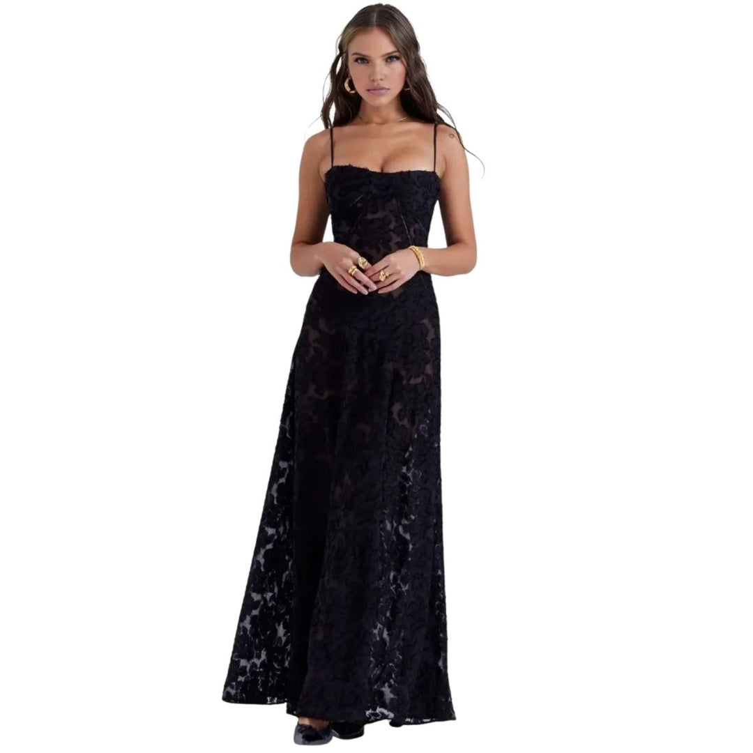 Jennifer | Vestido Maxi Fluído de Festa Sem Mangas para Mulher