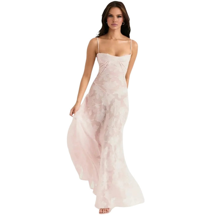 Jennifer | Vestido Maxi Fluído de Festa Sem Mangas para Mulher