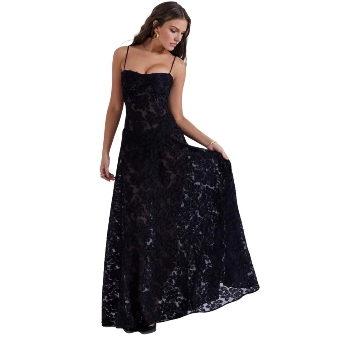 Jennifer | Vestido Maxi Fluído de Festa Sem Mangas para Mulher
