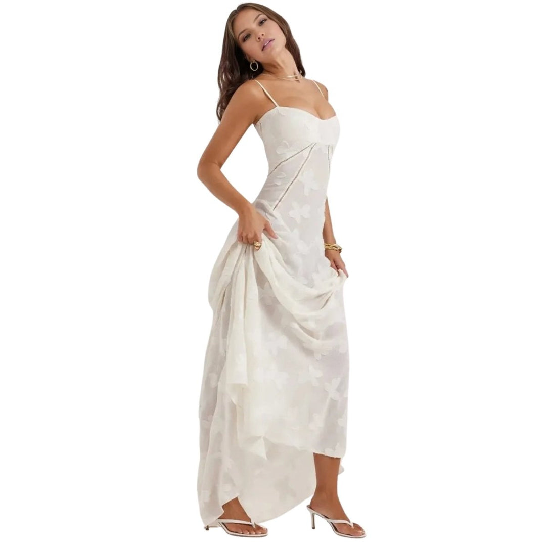 Jennifer | Vestido Maxi Fluído de Festa Sem Mangas para Mulher
