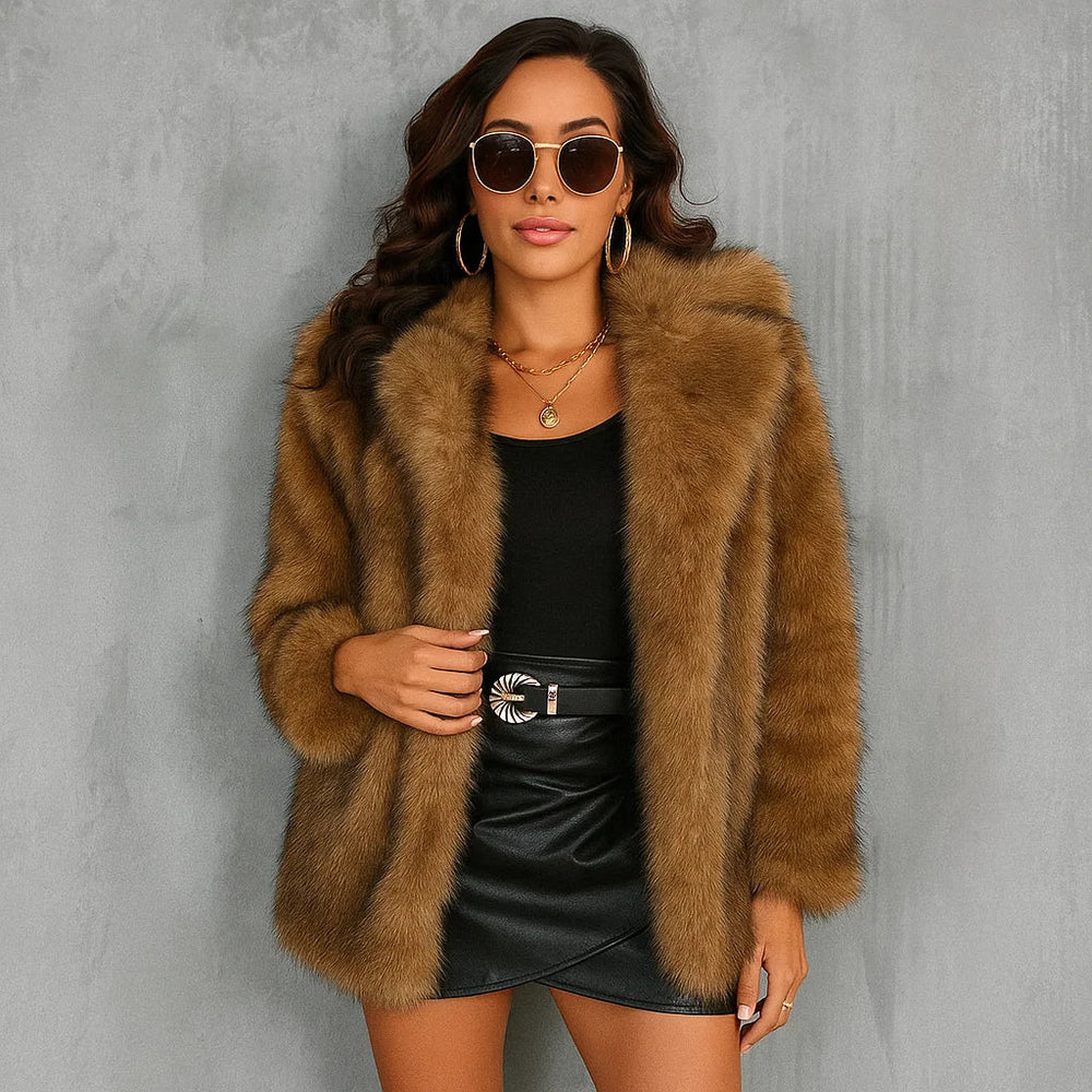 Women's Faux Fur Coat – Luxurious Warmth and Style.-MODAUTLET