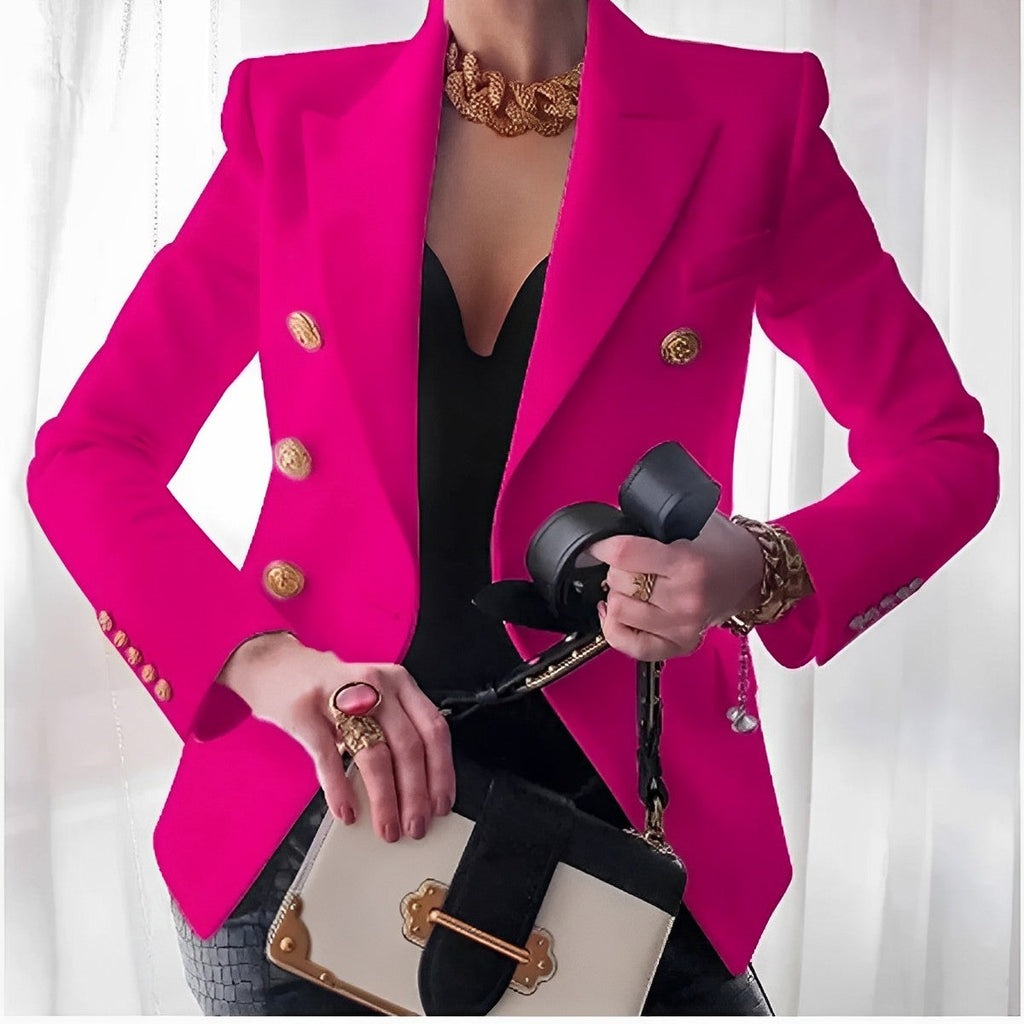 Women Tailored Blazer for Office Professional Wardrobe Pink