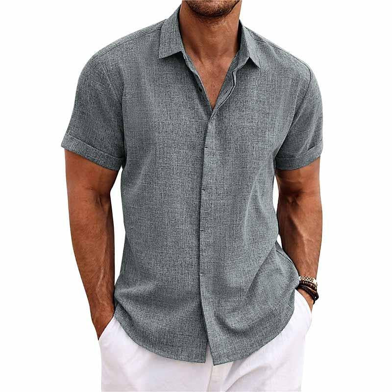 Breathable Linen Shirt For Men Timeless Style And Comfort Grey