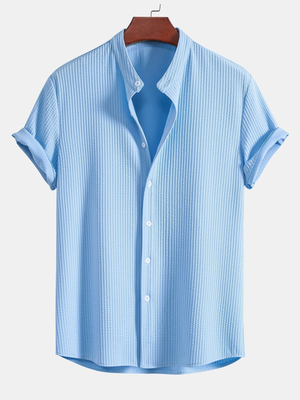 Callum | T-shirt with Shirt Look Light blue
