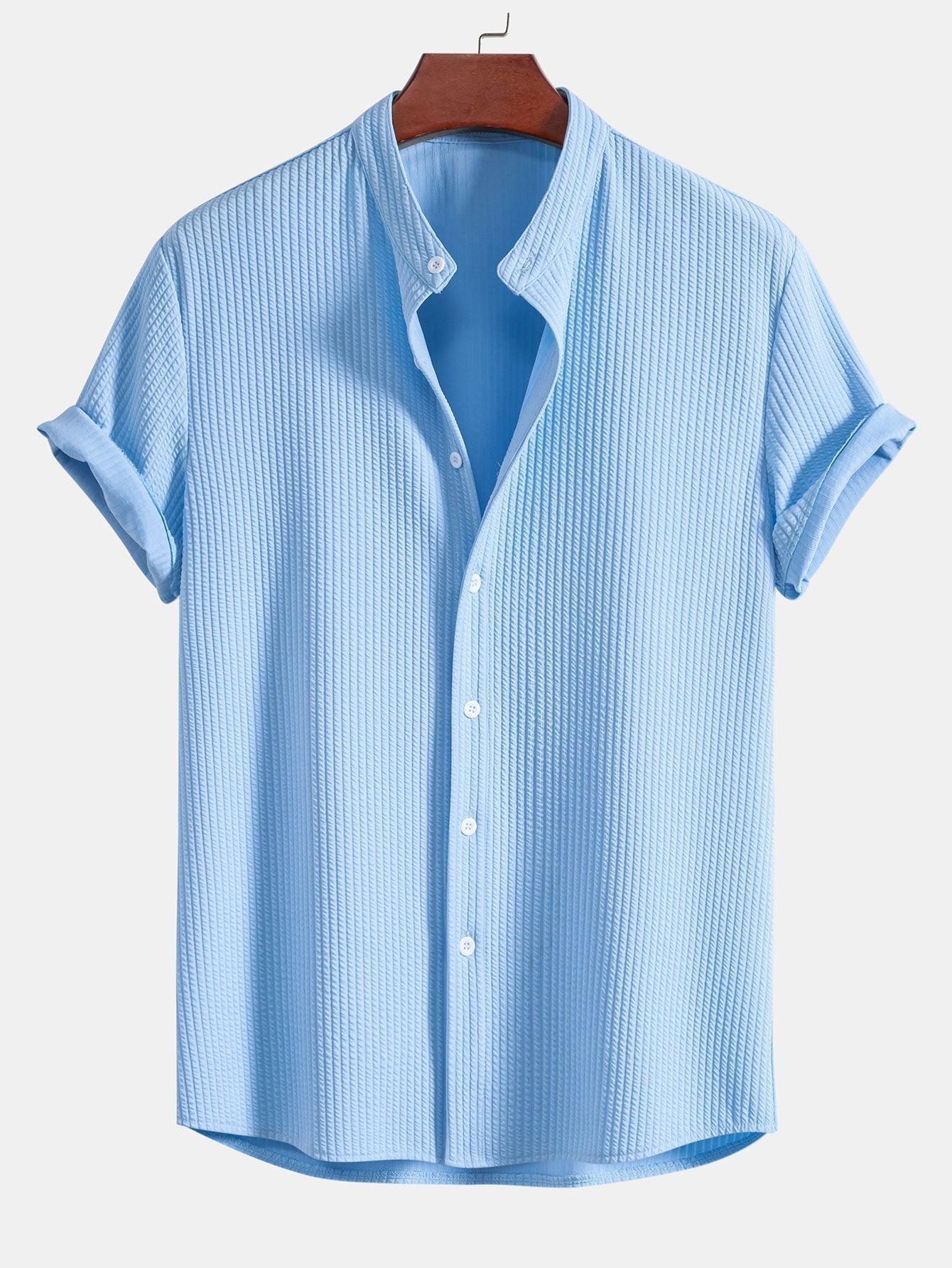 Callum | T-shirt with Shirt Look Light blue