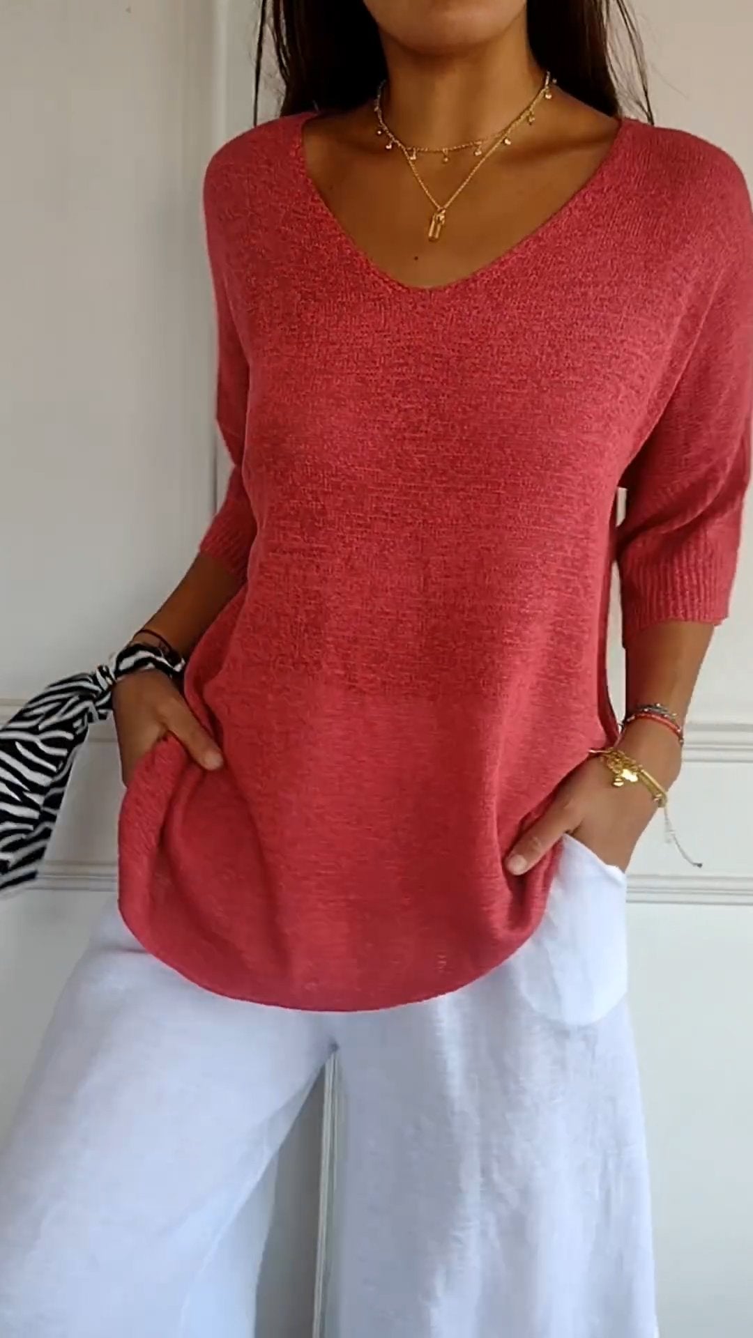 Women's Timeless V-Neck Top-MODAUTLET