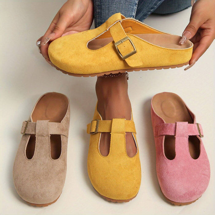 Juniper | Women's Yellow Buckle Comfort Clogs