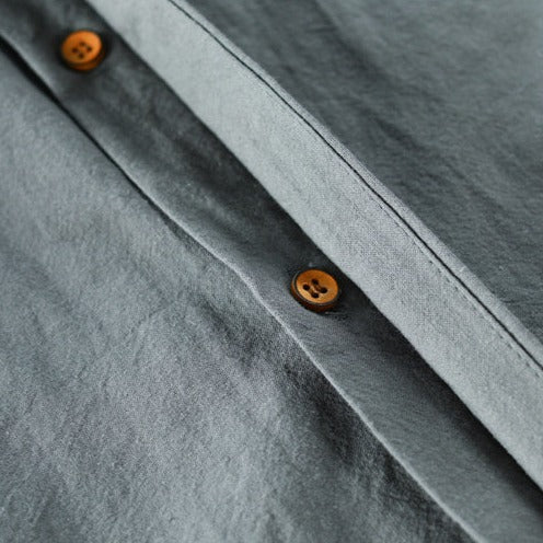Breathable Linen Cotton Shirt With Japanese Style Design-MODAUTLET