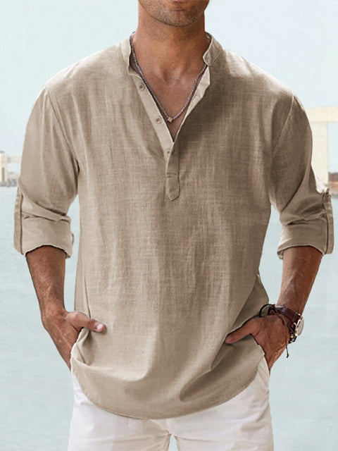Men's Cozy Casual Shirt Khaki