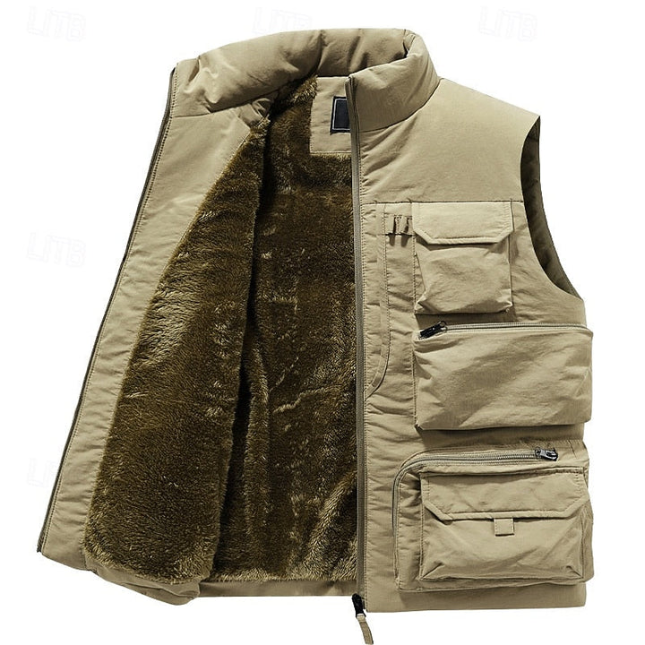 Chaleco utilitario resistente con múltiples bolsillos para hombre