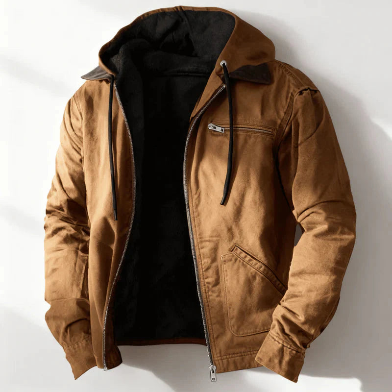 Men's Heavyweight Hooded Winter Coat Brown