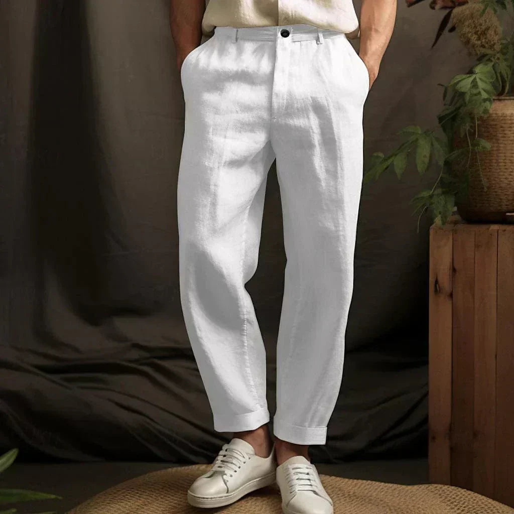 Pantaloni casual da uomo in lino