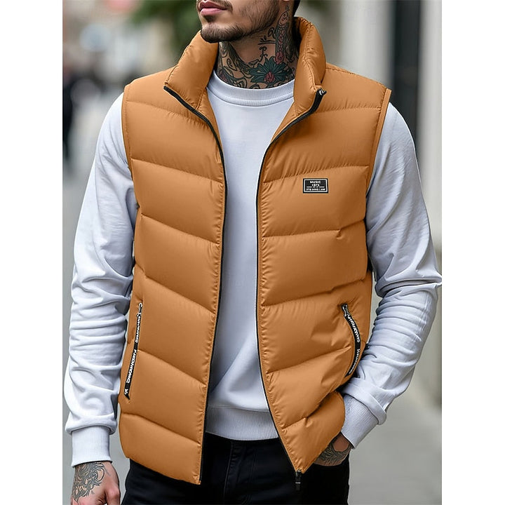 Herengewatteerd puffer-gilet