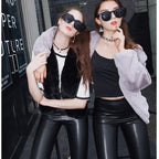 Fleece-Lined High-Waisted Faux Leather Leggings