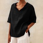 Women's V-Neck Casual Shirt Black