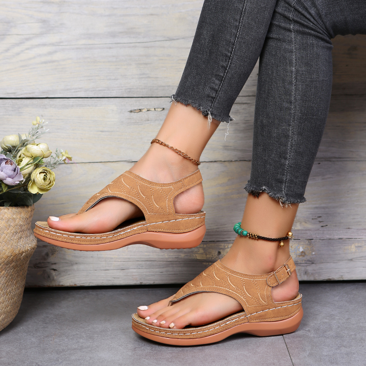 Comfortable Women's Strappy Leather Sandals - Stylish Footwear