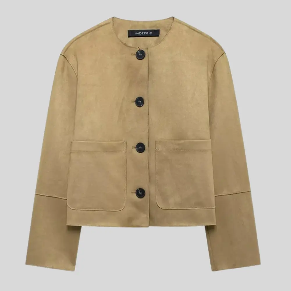 Autumn Suede Jacket for Women Beige