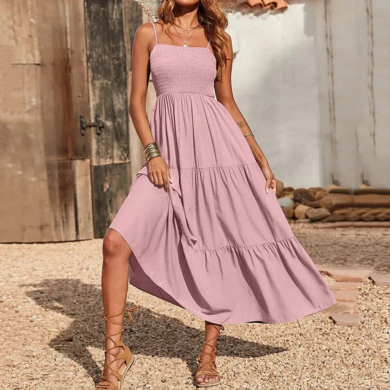 Women's Long Black Dress-MODAUTLET