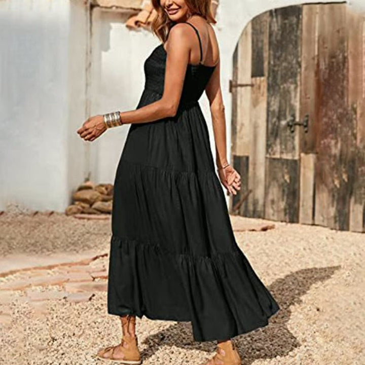 Women's Long Black Dress-MODAUTLET