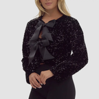 Sequin Bow Blazer for Women