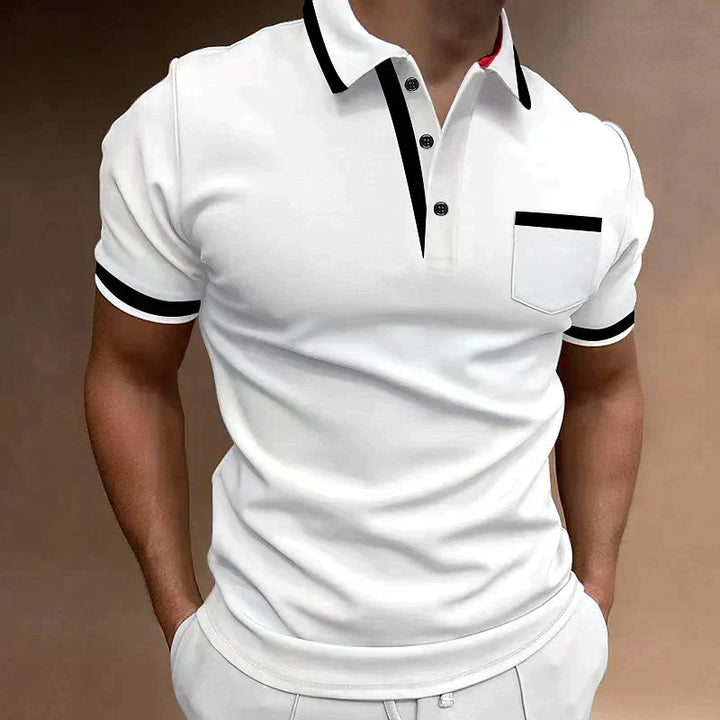 Men's Golf Short Sleeve Polo with Chest Pocket