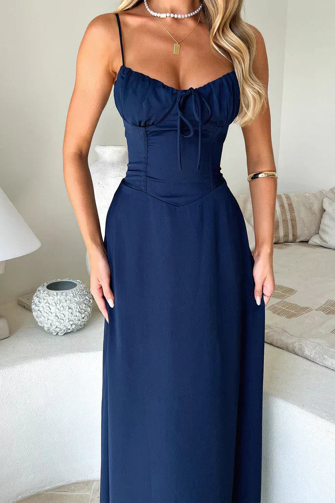Women's Spaghetti Strap Wrap Maxi Dress for Wedding Guests